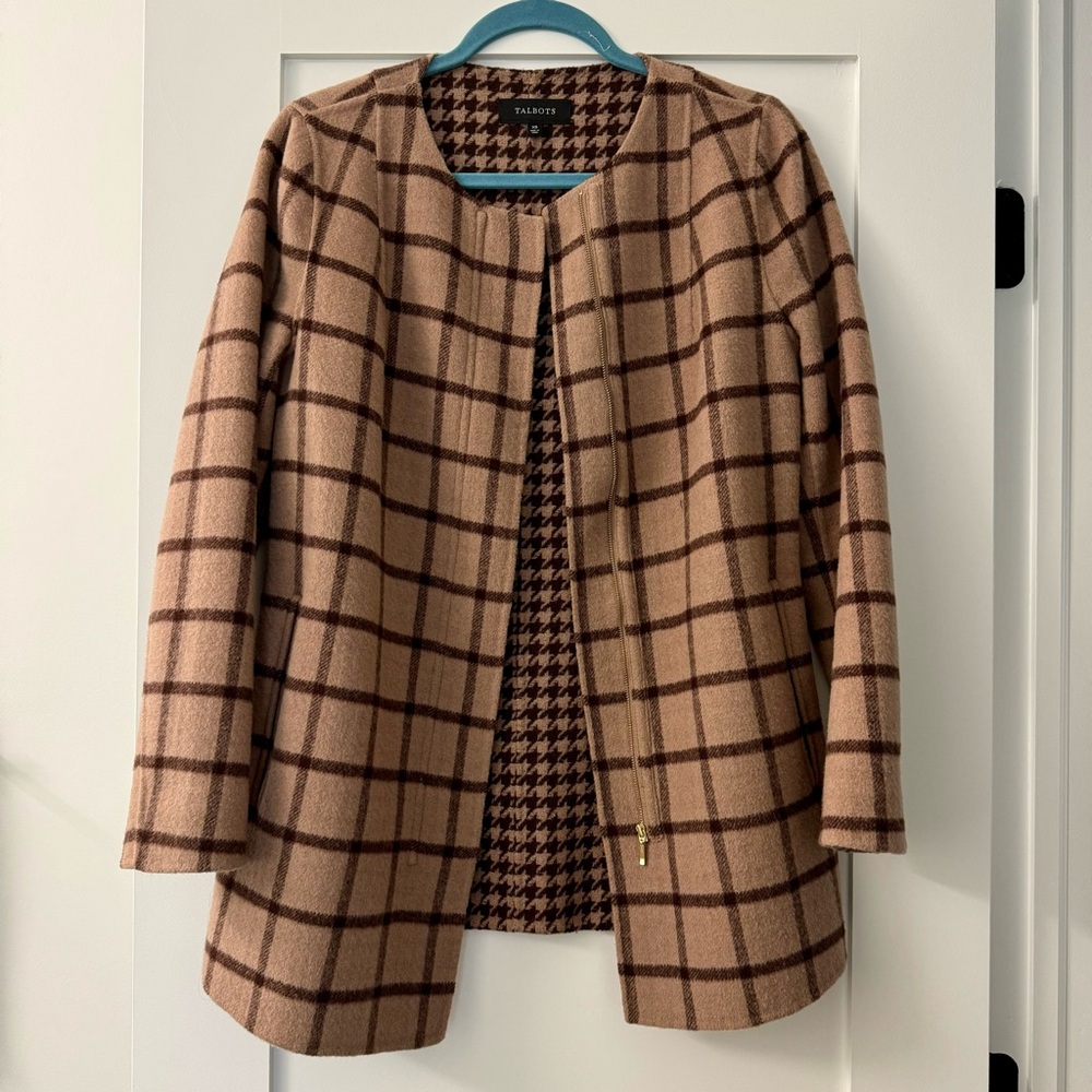 Talbots Plaid Wool Double-Faced Jacket
